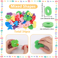 スポンジスタンプキット  ペイントスポンジ  ミックスカラー  混合図形  35~65x24~80x11~12mm  1セット/スタイル&nbsp;AJEW-SP0001-54C