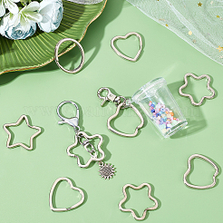 50Pcs 5 Style Iron Keychain Clasps&nbsp;FIND-CA0003-95