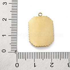 本物の14Kゴールドメッキ304ステンレススチールペンダント  ラインストーン付き  八角形  レッド  21x14.5x3mm  穴：1.6mm&nbsp;STAS-R005-10G-02