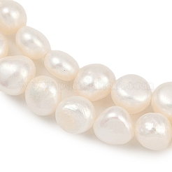天然養殖淡水パールビーズ連売り  研磨両側  グレード6a+  リネン  7~8mm  穴：0.7mm  約47~49個/連  13.19''~13.58''（33.5~34.5センチメートル）&nbsp;PEAR-P064-20B-07A-02