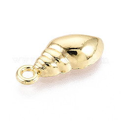 合金ペンダント  巻き貝の形  ゴールドカラー  16x7x3.5mm  穴：1.6mm&nbsp;FIND-N010-01G