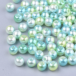 Rainbow ABS Plastic Imitation Pearl Beads&nbsp;X1-OACR-Q174-10mm-03
