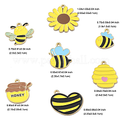 14Pcs 7 Styles Bees Theme Alloy Enamel Pandants&nbsp;FIND-FP0002-83