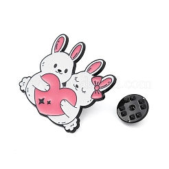 Cute Animal Hug with Heart Enamel Pins&nbsp;PALLOY-D361-01EB-04