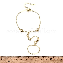 Brass Micro Pave Cubic Zirconia Mittens Bracelets&nbsp;BJEW-C156-01G-04