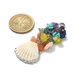 Electroplate Shell Pendant Decorations&nbsp;HJEW-TA00070-02