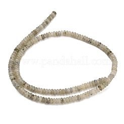 天然石ラブラドライトビーズ連売り  ロンデル  4x2mm  穴：0.9mm  約160~162個/連  14.96~15.16インチ（38~38.5cm）&nbsp;G-Z110-B11-2x4mm