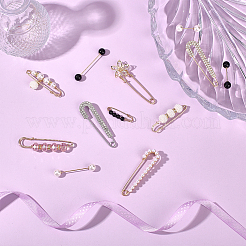 2 Bags 2 Styles Alloy Charm Safety Pin Brooches&nbsp;JEWB-ME0001-05