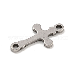 201ステンレススチールコネクタチャーム  宗教クロスリンク  ステンレス鋼色  17.5x9x1mm  穴：1.6mm&nbsp;STAS-S146-08P