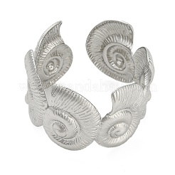 女性用コンク304ステンレススチールカフバングル  変色しない  ステンレス鋼色  内径：1-7/8インチ（4.9cm）&nbsp;BJEW-A150-02P