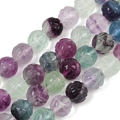 Natural Fluorite Carved Beads Strands&nbsp;G-L634-J04-B01