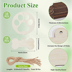 2 Styles Unfinished Blank Wooden Big Pendants Kit&nbsp;WOOD-CP0001-16