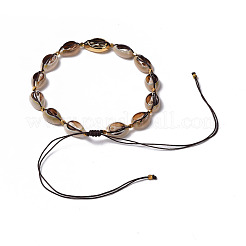 Cowrie Shell Braided Choker Necklaces&nbsp;NJEW-JN02387-01