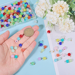 192Pcs 24 Styles Baking Paint Imitation Jade Glass Pendants&nbsp;PALLOY-GO00030