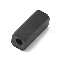 304ステンレスチューブビーズ  長方形  ブラック  16x6x6mm  穴：2.5mm&nbsp;STAS-D139-01A-EB