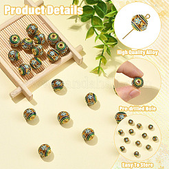 10Pcs Alloy Enamel Beads&nbsp;ENAM-YW0009-38