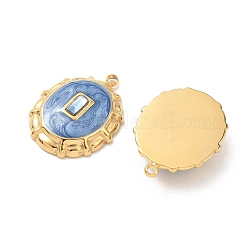 304 Stainless Steel Micro Pave Blue Cubic Zirconia Pendants&nbsp;STAS-F360-20G-01