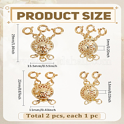 2Pcs 2 Styles Brass Box Clasps&nbsp;KK-LP0001-92G