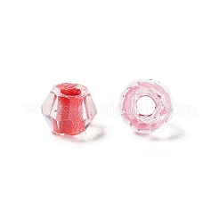 100個の透明なガラスビーズ  多面カット  双円錐形  サドルブラウン  4.5x3.5mm  穴：1.6mm  100個/セット&nbsp;X1-GLAA-P061-01I