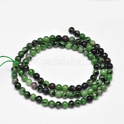 Natural Round Ruby in Zoisite Bead Strands&nbsp;G-F289-12-4mm