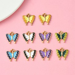 10Pcs 5 Colors Alloy Enamel Pendants&nbsp;ENAM-YW0003-78