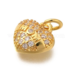 Mother Theme Rack Plating Brass Micro Pave Cubic Zirconia Charms&nbsp;KK-I716-06G