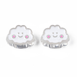 透明なアクリルビーズ  エナメル  雲  ホワイトスモーク  15x20x8mm  穴：3mm&nbsp;ACRC-S039-01G
