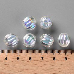 透明なアクリルビーズ  二層ビーズ  ABカラー  カボチャ  コーンフラワーブルー  11x11.5mm  穴：2mm  約550個/500g&nbsp;TACR-S152-07B-SS2113
