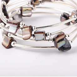 Shell Beads Wrap Bracelets&nbsp;BJEW-JB01608-05