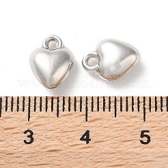 CCBプラスチックペンダント  ハートチャーム  プラチナ  10x8x4mm  穴：1.5mm&nbsp;CCB-C001-09A-P