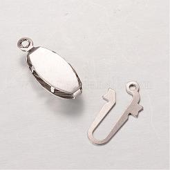 変色しにくい楕円形の304ステンレススチール製ボックス留め具  ステンレス鋼色  21x8x5mm  穴：1mm&nbsp;STAS-L183-05