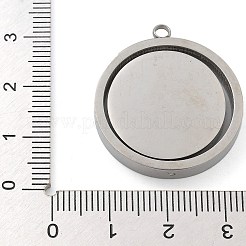 304ステンレススチールペンダントカボションセッティング  ステンレス鋼色  29x26x4.5mm  穴：2.5mm  トレイ：20mm&nbsp;LS-STAS-M084-04P