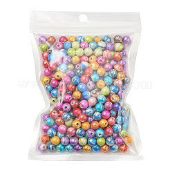 のabの色波はアクリルビーズを印刷  ラウンド  ミックスカラー  8mm  穴：2mm  100 G /袋&nbsp;SACR-YW0001-48