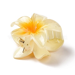 プラスチックバンスクリップ  鉄パーツ  女性の女の子のために  花  ゴールド  74x79x45mm&nbsp;OHAR-P020-08C