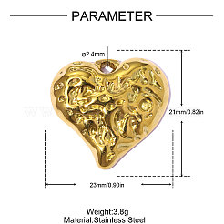 Textured 304 Stainless Steel Pendants&nbsp;STAS-OY015-66G