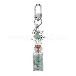 Glass Wishing Bottle with Natural & Synthetic Gemstone Chips inside Pendant Decorations&nbsp;GG-CJ167A