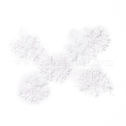 PVCペンダントの装飾  編み綿糸で  クリスマスツリーの装飾用  スノーフレーク  ホワイト  68~70x58~60x1mm  穴：2mm  6個/袋&nbsp;AJEW-P099-08A