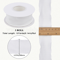 縫製装飾用のポリエステル製フリルリボン  ホワイト  1-5/8インチ（40mm）  約9.84ヤード（9m）/ロール&nbsp;OCOR-WH20007-02D