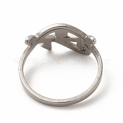 変色しない201ステンレススチール製ホルスの目指輪（女性用）  ステンレス鋼色  内径：17.8mm&nbsp;RJEW-K239-10P
