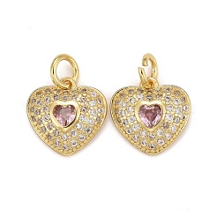 Rack Plating Brass Cubic Zirconia Charms&nbsp;ZIRC-C031-03G