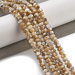 天然淡水シェルビーズ連売り  ロンデル  キャメル  5x3.5~4mm  穴：0.6mm  約116個/連  15.55''（39.5センチメートル）&nbsp;BSHE-G038-05