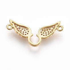 Brass Micro Pave Cubic Zirconia Links&nbsp;ZIRC-P076-31G-NR