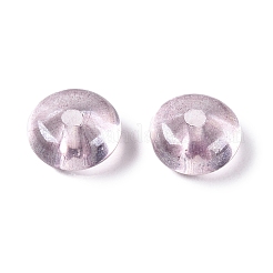透明な染色ガラスシードビーズ  ドーナツ  ロージーブラウン  6x3mm  穴：1.2mm  約2500個/ポンド&nbsp;SEED-T007-02J