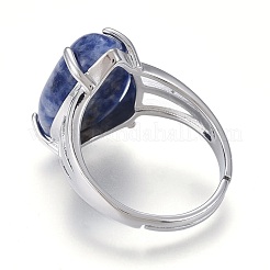 Adjustable Natural & Synthetic Gemstone Finger Rings&nbsp;RJEW-F107-A