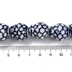 Handmade Blue and White Porcelain Beads Strands&nbsp;PORC-I027-13A