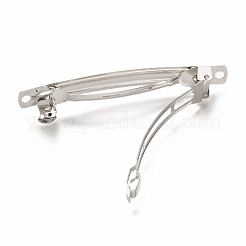アイアン製ヘアバレッタパーツ  フランスヘアクリップパーツ  プラチナ  78x15x10mm  穴：3mm&nbsp;IFIN-L037-003P