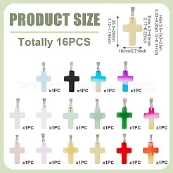 17Pcs 17 Colors Transparent Glass Pendants&nbsp;GLAA-TA0003-75