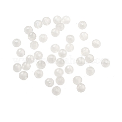 不透明で光るアクリルビーズ  暗闇で光るビーズ  ラウンド  ホワイト  4mm  穴：1mm  約16666個/500g&nbsp;OACR-G038-06G