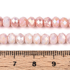 Anti-Tarnish Electroplate Rondelle Glass Beads Strands&nbsp;EGLA-T021-6mm-17-03