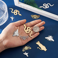 24Pcs 6 Style Ion Plating(IP) 201 Stainless Steel Pendants&nbsp;STAS-FW0001-23